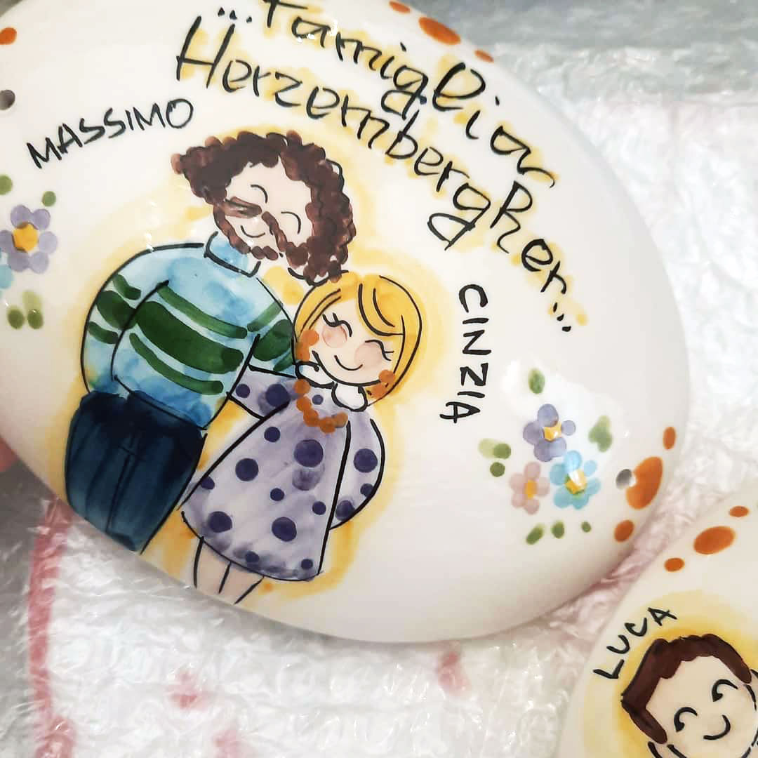 Targhette fuoriporta in ceramica vietrese personalizzabili - C'era